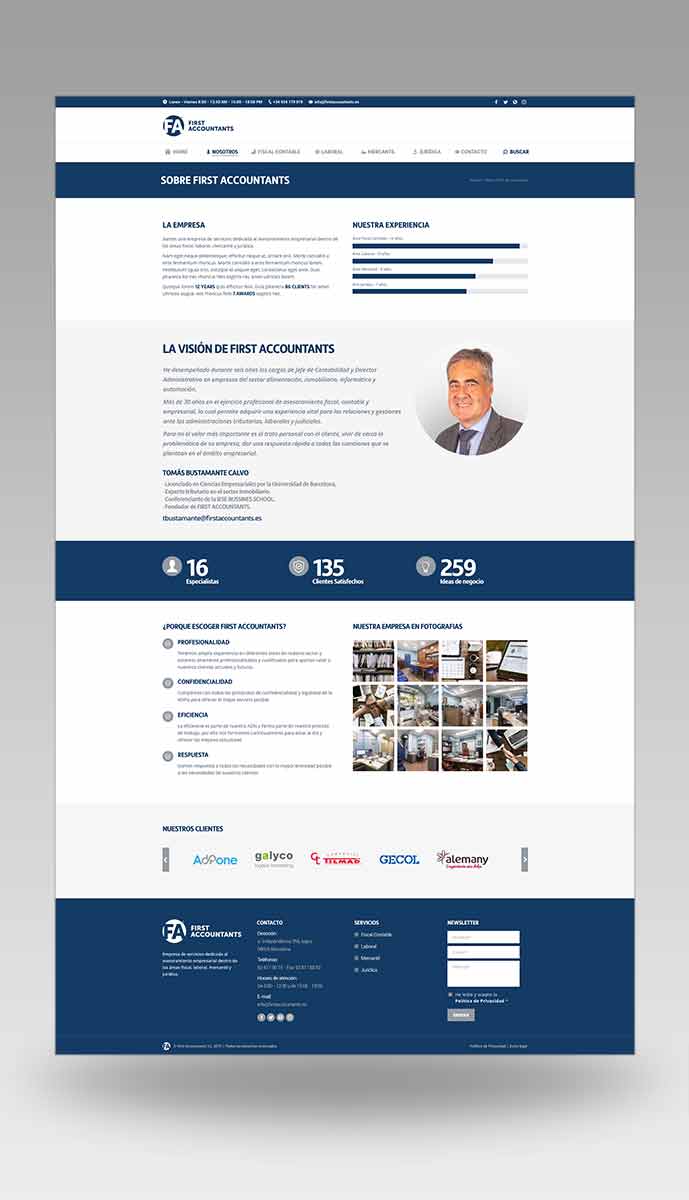 Wireframe web asesores fiscales - Firstaccountants - Sobre nosotros