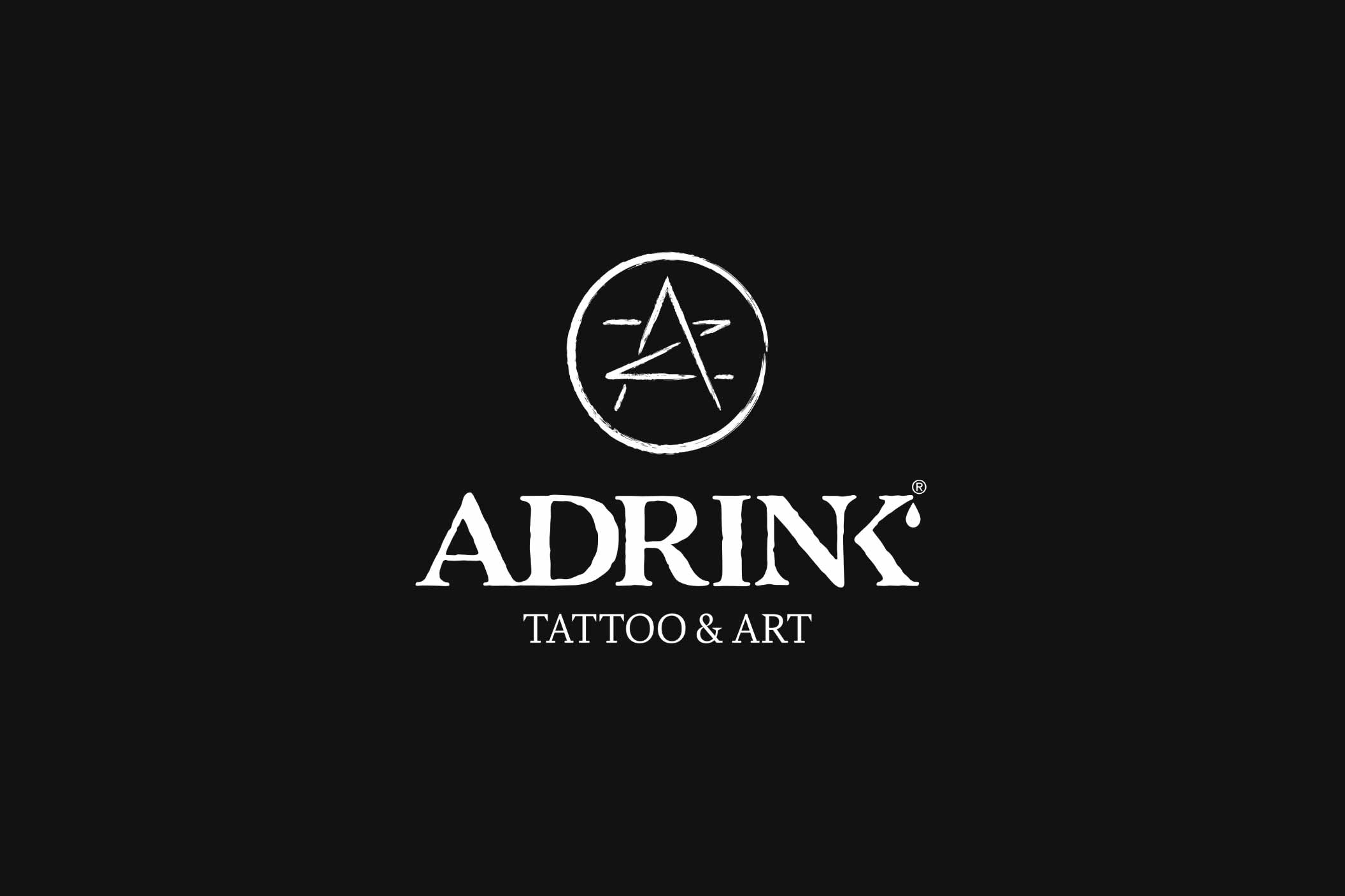 Logotipo Adrink Tattoo & Art Studio - Versión negra