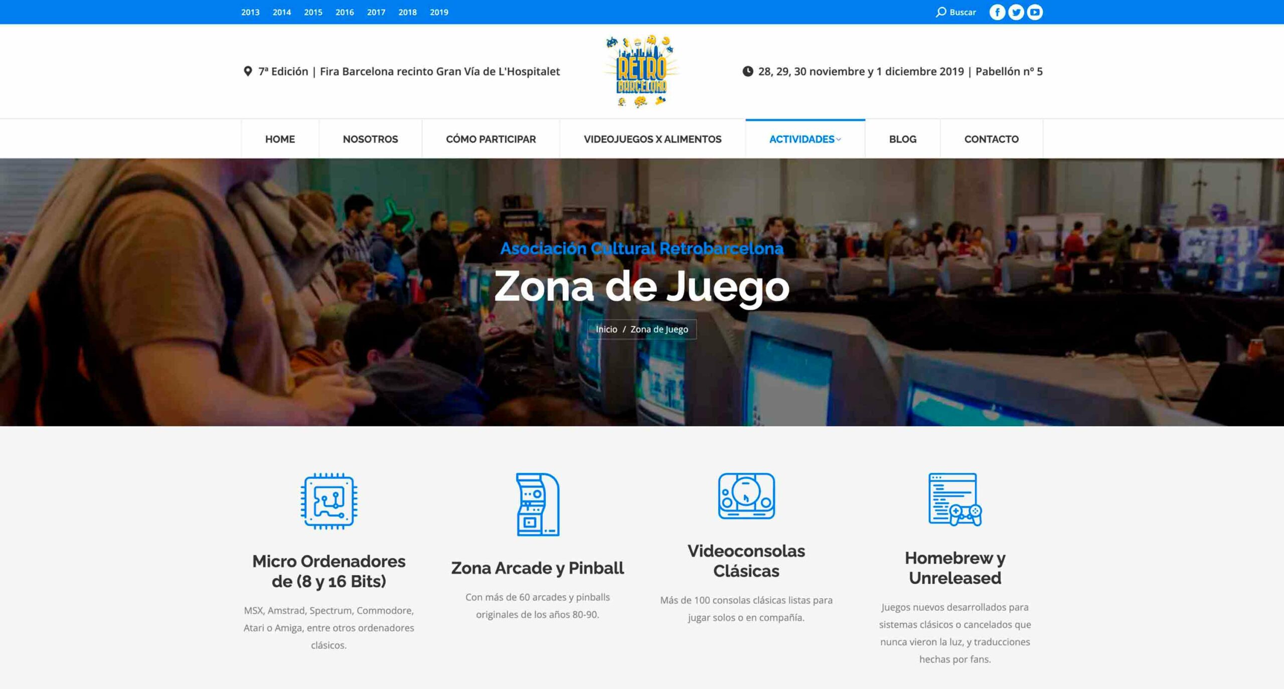 Diseño sección zona de juegos - www.retrobarcelona.org