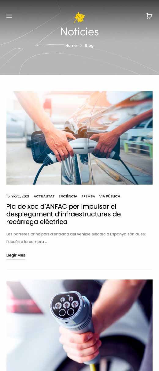 Página web Selba Solutions, sección Blog mobile