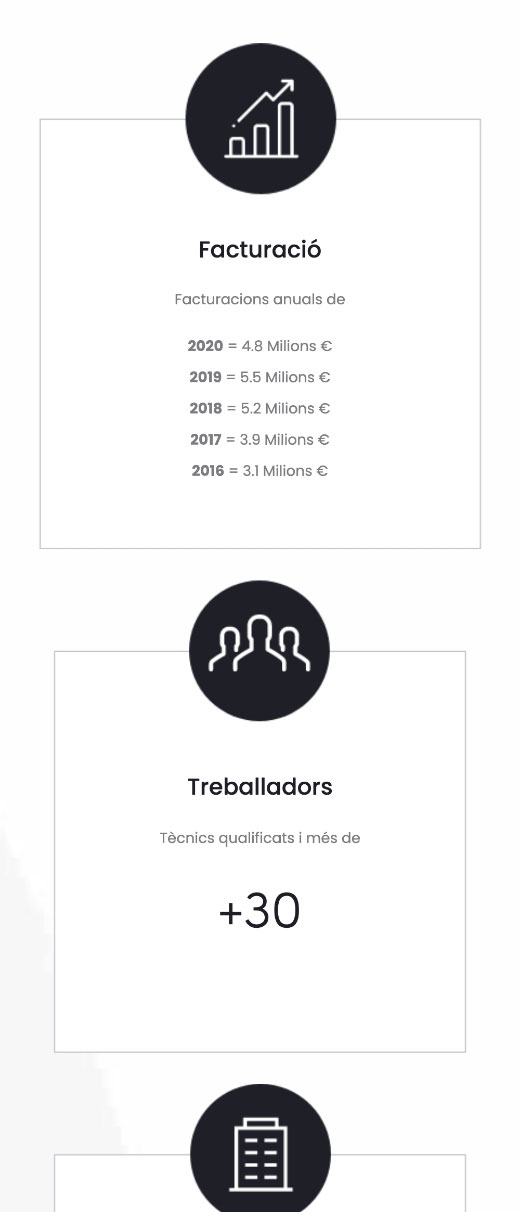 Página web Selba Solutions, sección cifras mobile